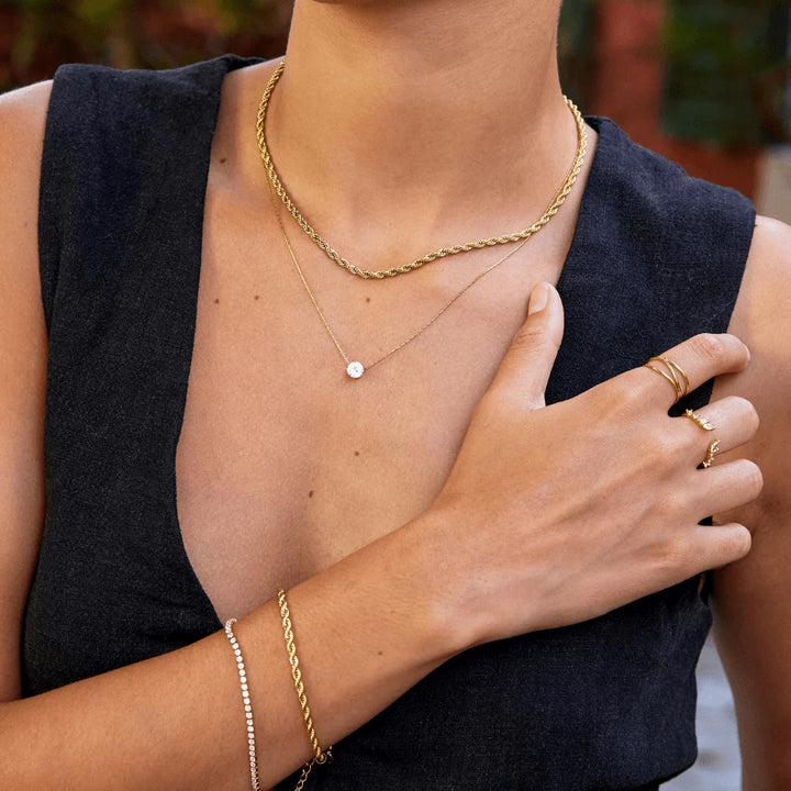 TESS CRYSTAL NECKLACE | GOLD