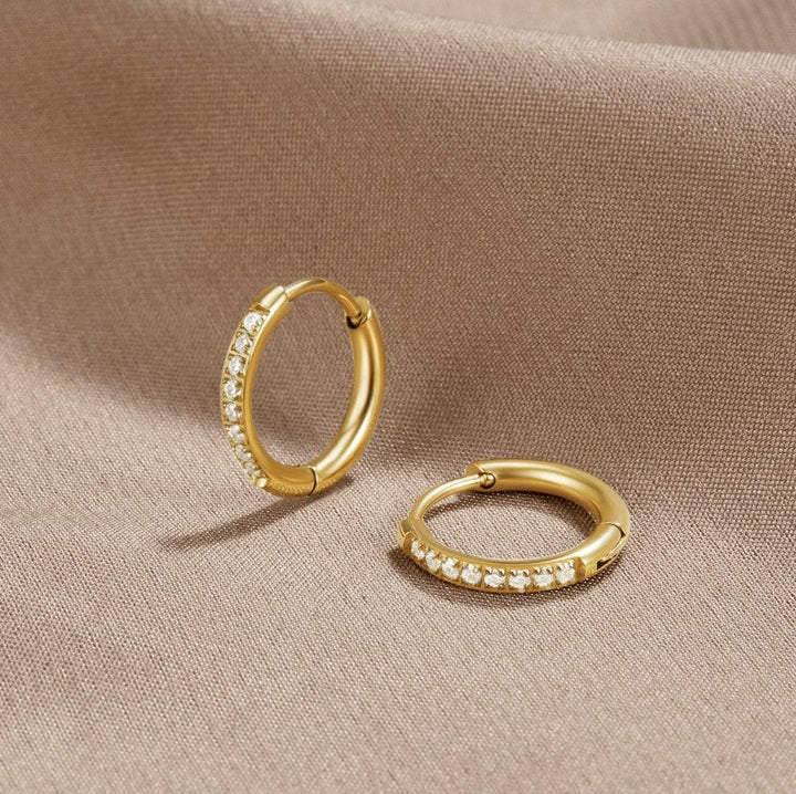 JADE HOOP EARRING | GOLD