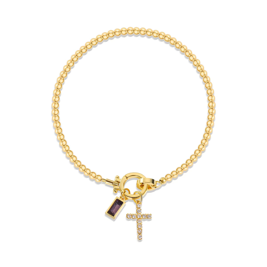 DAISY BIRTHSTONE BRACELET | GOLD
