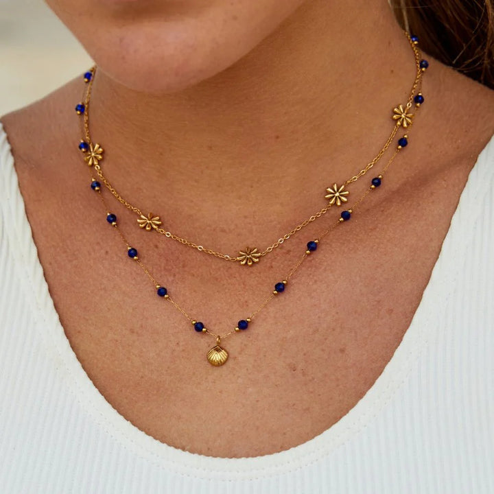 MULTI FLOWER NECKLACE | GOLD