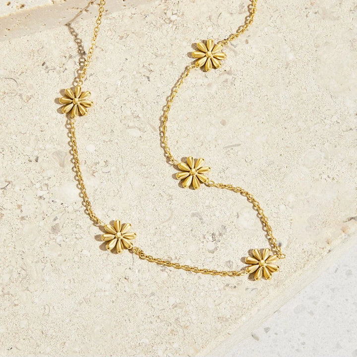 MULTI FLOWER NECKLACE | GOLD