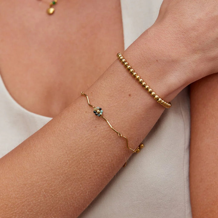 FLOWER STONE BRACELET | GOLD