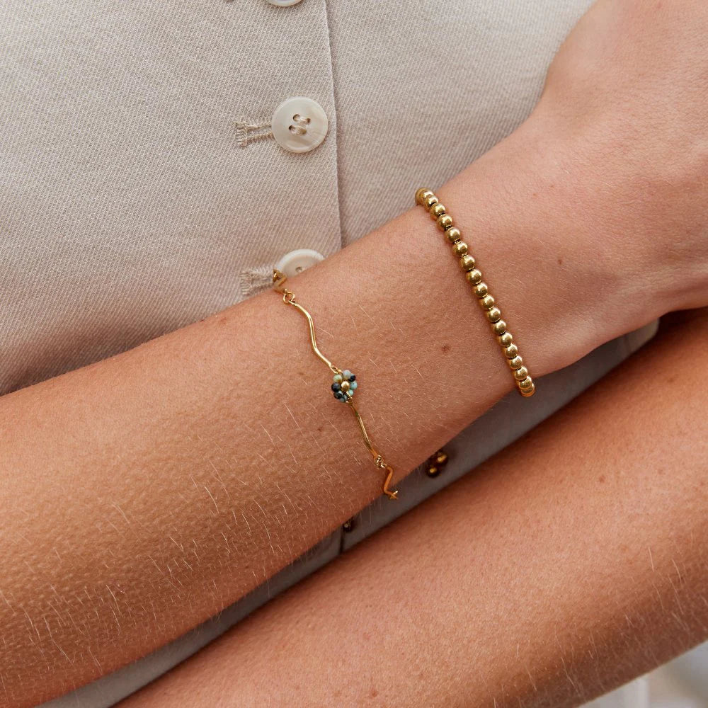 FLOWER STONE BRACELET | GOLD