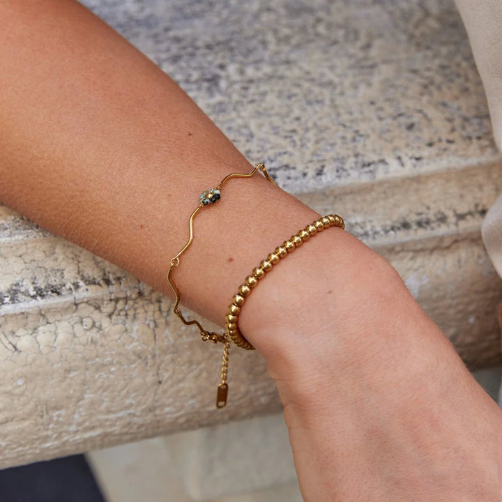 FLOWER STONE BRACELET | GOLD