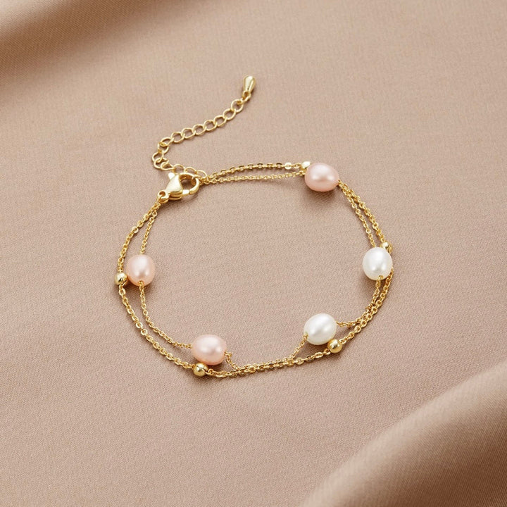 GINA MULTI PEARLS BRACELET | GOLD