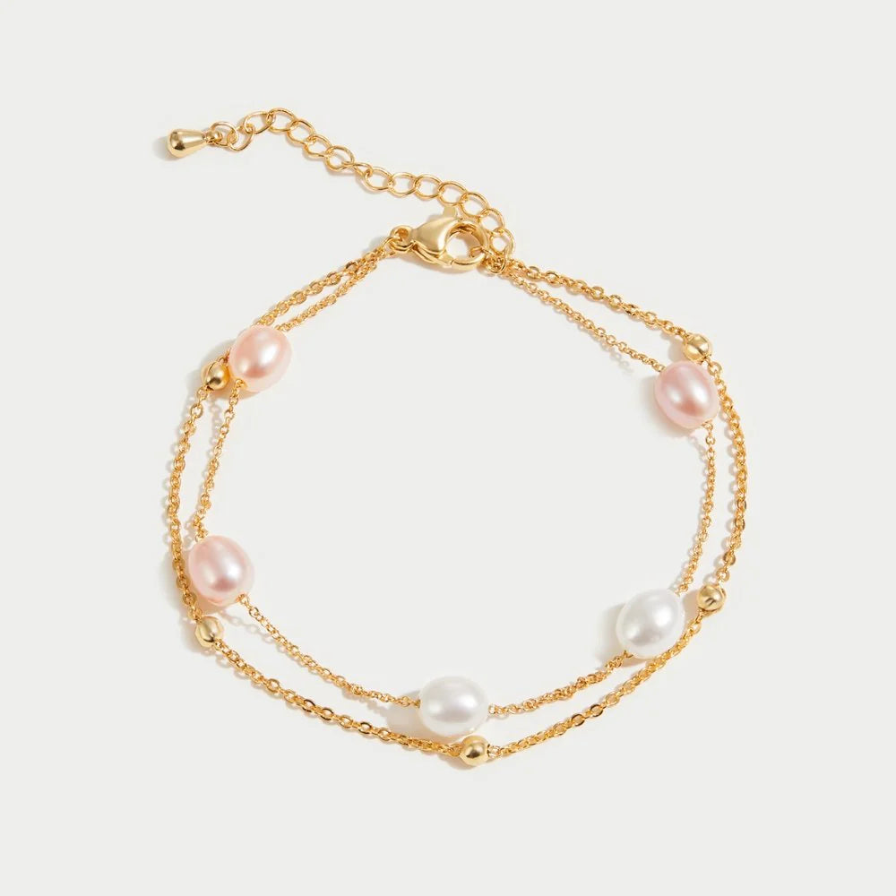 GINA MULTI PEARLS BRACELET | GOLD