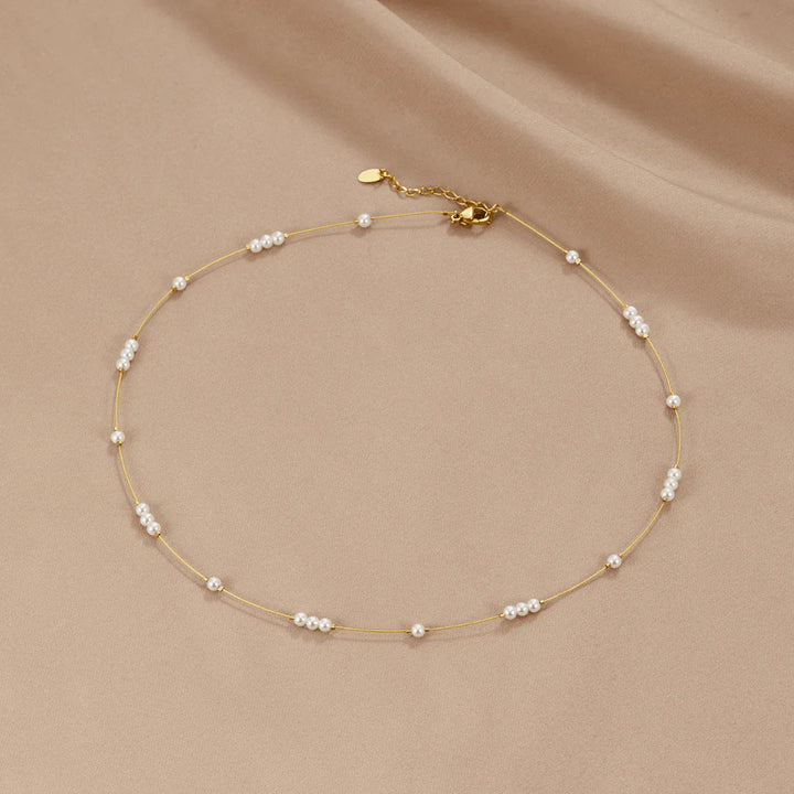 LILY PEARL CHOKER NECKLACE | GOLD