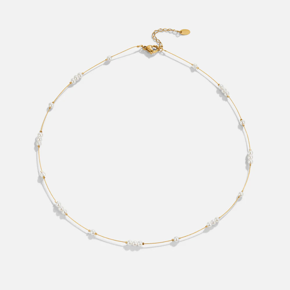 LILY PEARL CHOKER NECKLACE | GOLD