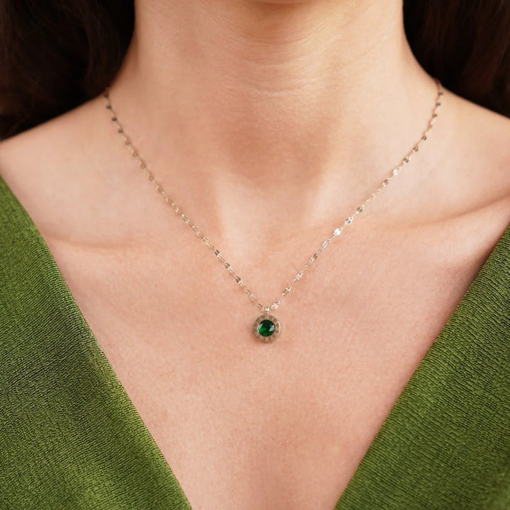 GREEN DROP NECKLACE | GOLD