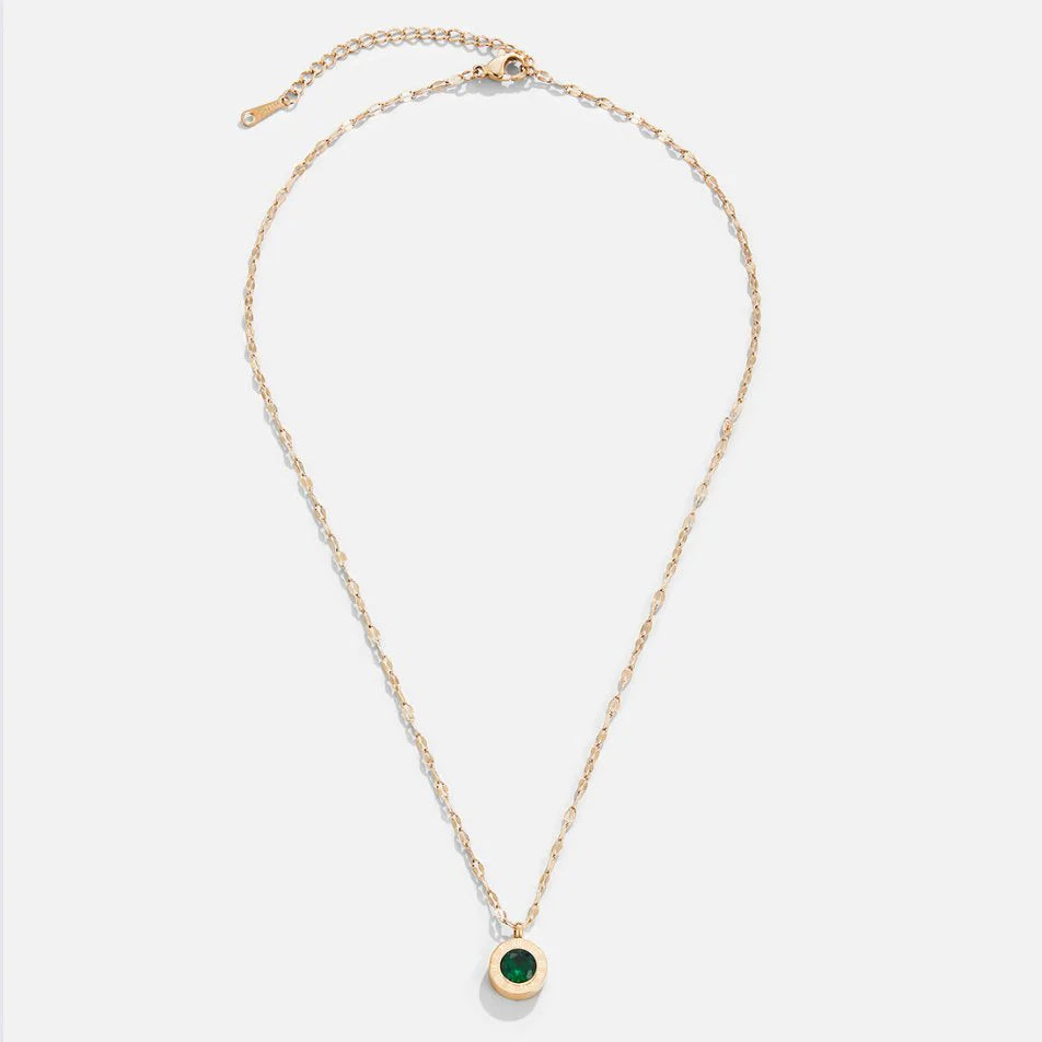 GREEN DROP NECKLACE | GOLD