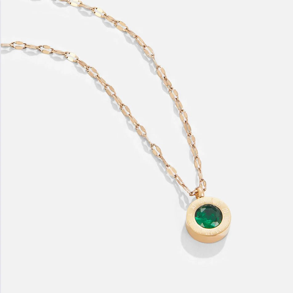 GREEN DROP NECKLACE | GOLD