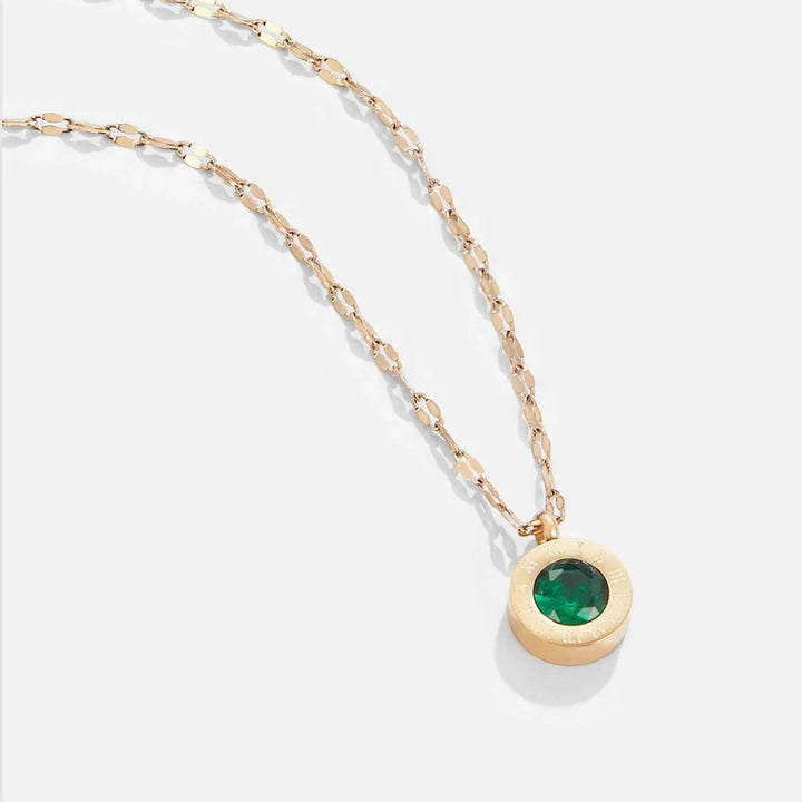 GREEN DROP NECKLACE | GOLD