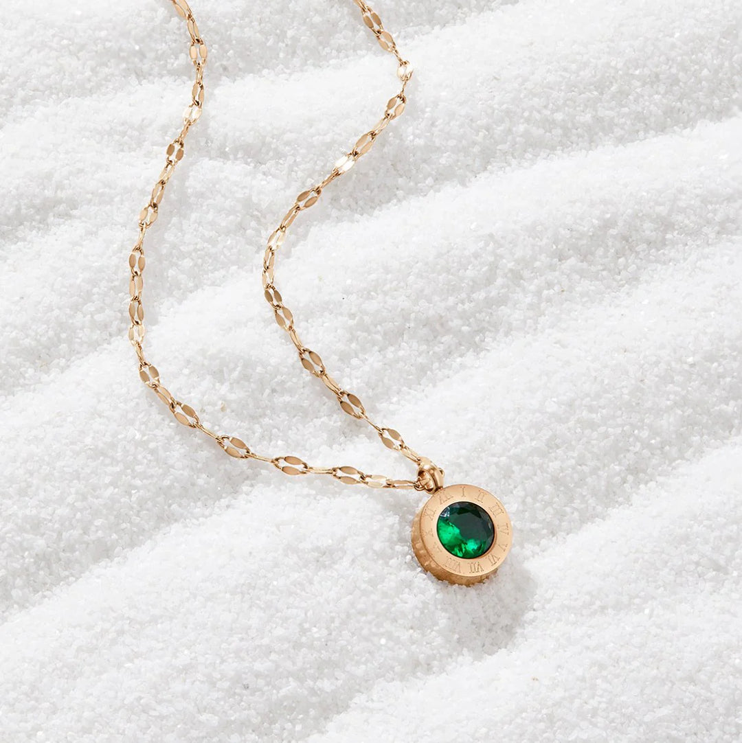 GREEN DROP NECKLACE | GOLD