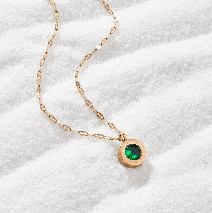 GREEN DROP NECKLACE | GOLD