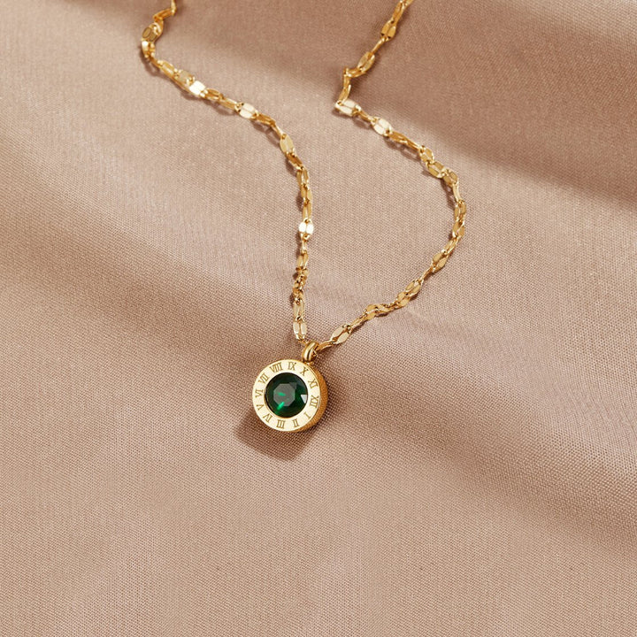 GREEN DROP NECKLACE | GOLD