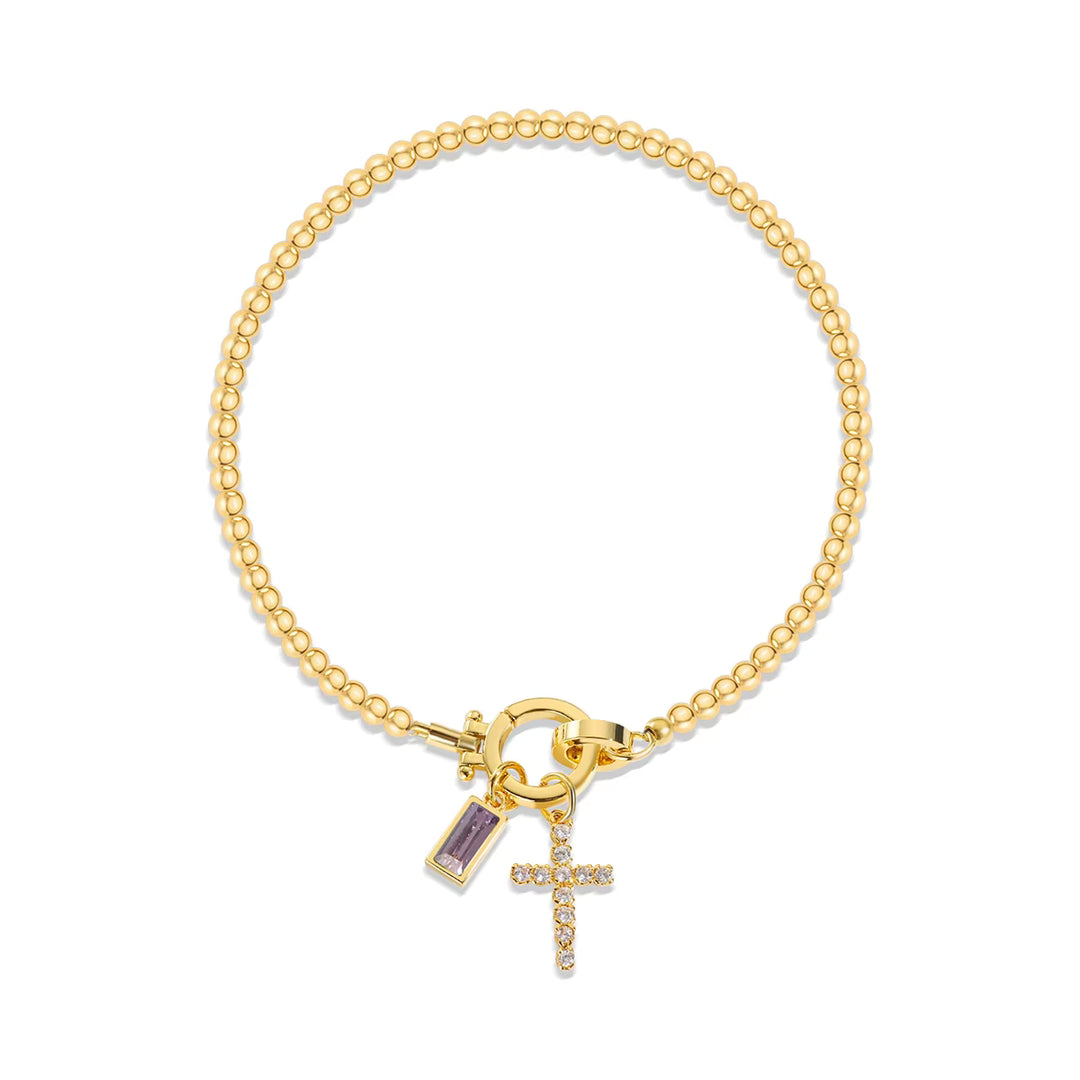 DAISY BIRTHSTONE BRACELET | GOLD