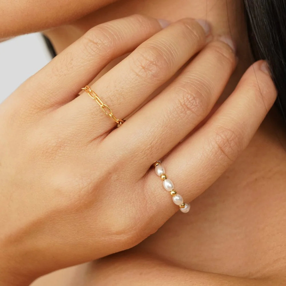 BOBBY PEARL RING | GOLD