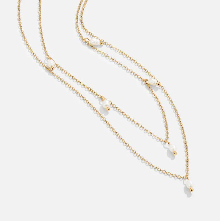 LAYERED PEARL NECKLACE | GOLD