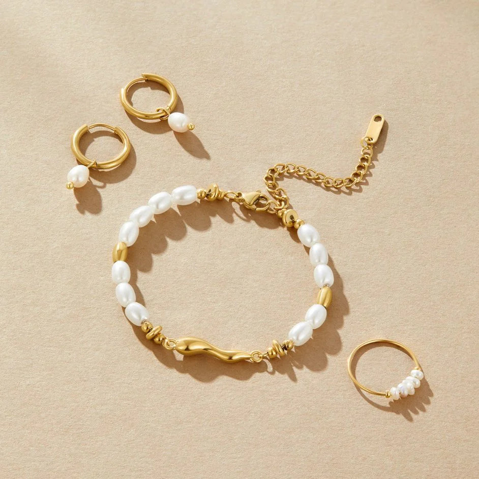 EVA PEARL BRACELET | GOLD