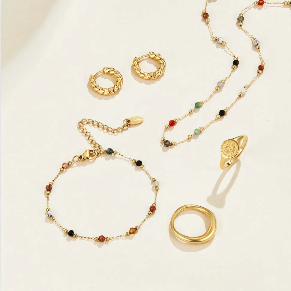 LINA BEADED BRACELET | GOLD