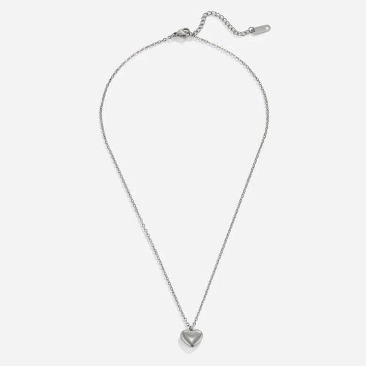 HEART CHARM NECKLACE | WHITE GOLD