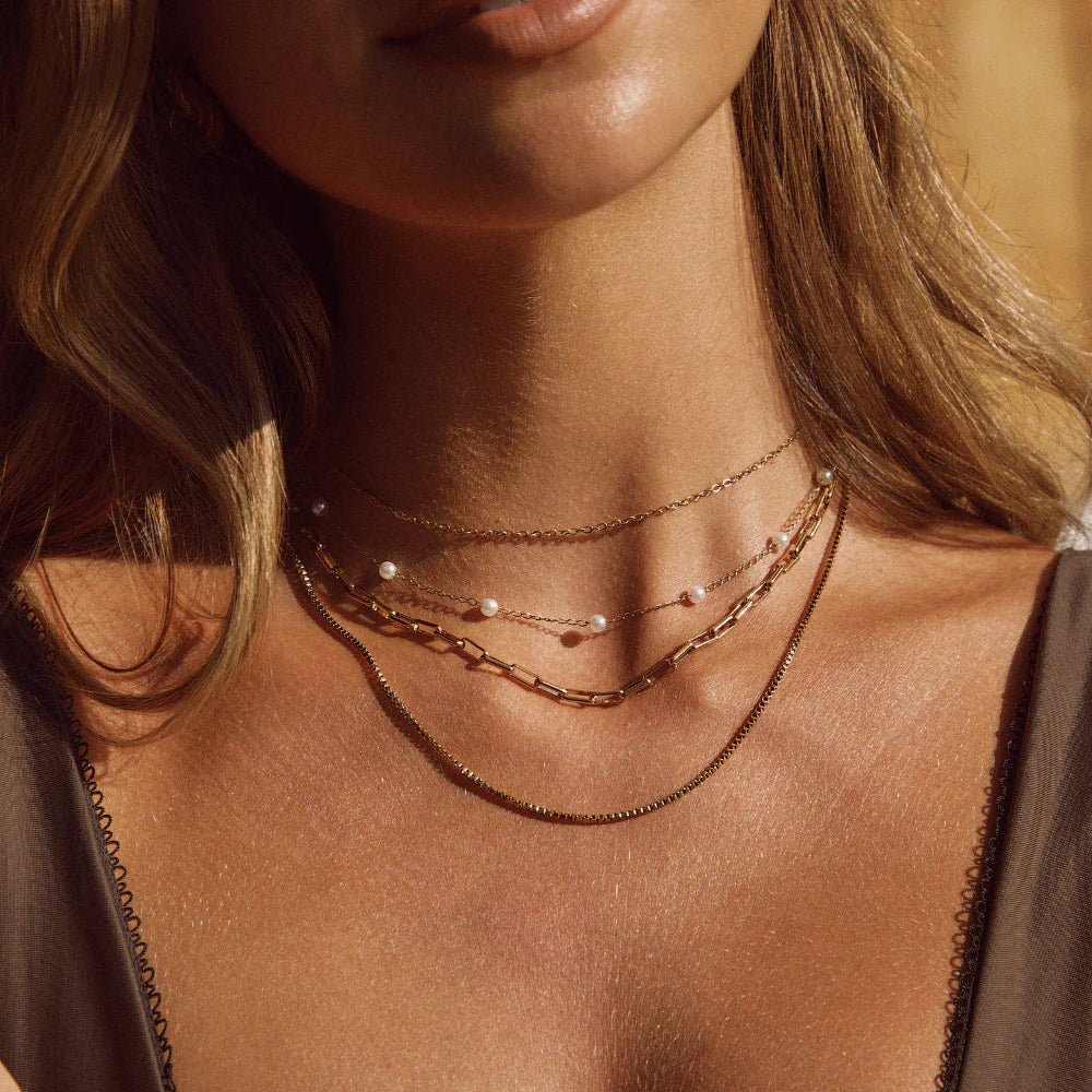 PEARLS CHOKER NECKLACE | GOLD