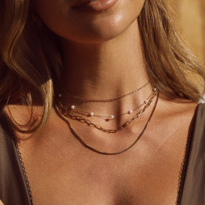 PEARLS CHOKER NECKLACE | GOLD
