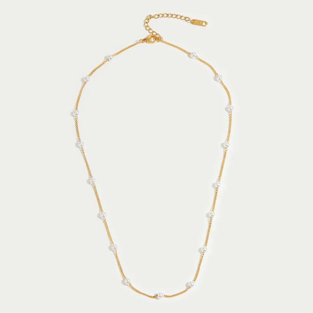 PEARLS CHOKER NECKLACE | GOLD