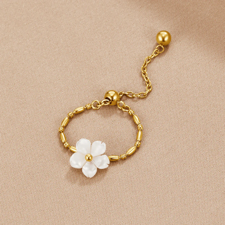 BLOOM WHITE RING | GOLD