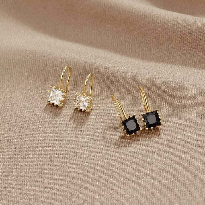 NINA BLACK EARRINGS | GOLD