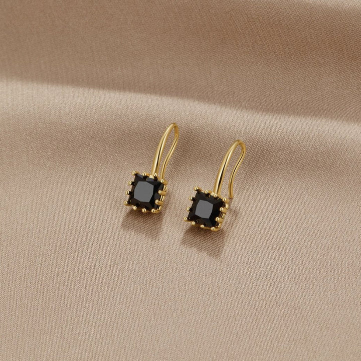 NINA BLACK EARRINGS | GOLD