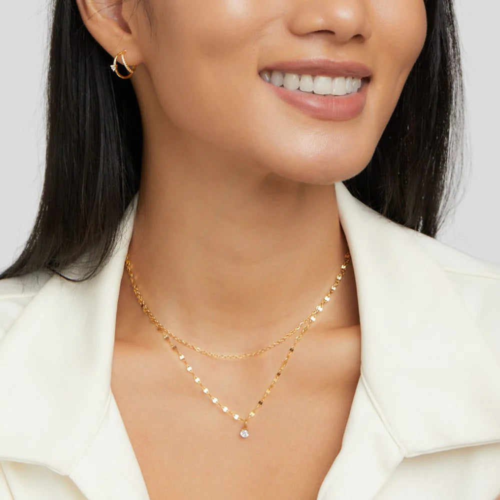 DIAMOND DOUBLE NECKLACE | GOLD