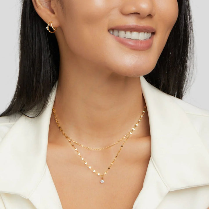 DIAMOND DOUBLE NECKLACE | GOLD
