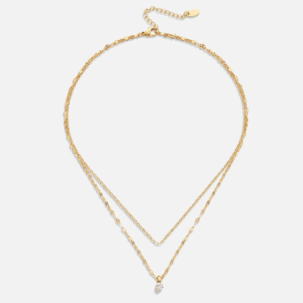 DIAMOND DOUBLE NECKLACE | GOLD