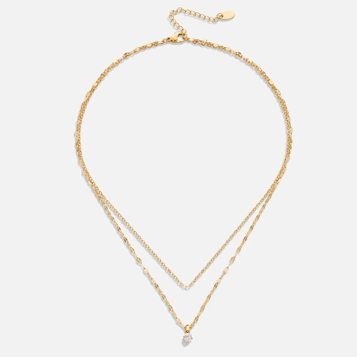 DIAMOND DOUBLE NECKLACE | GOLD