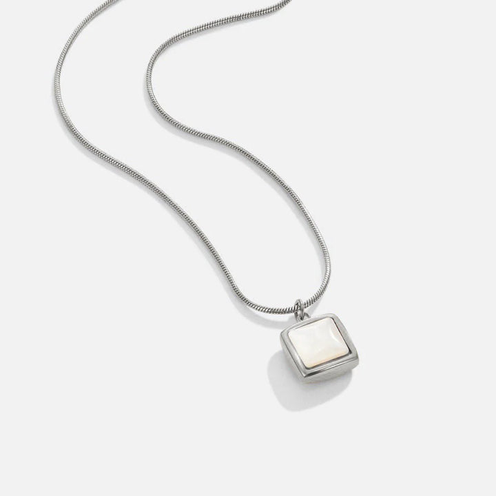 ISA MOONSTONE NECKLACE | WHITE GOLD