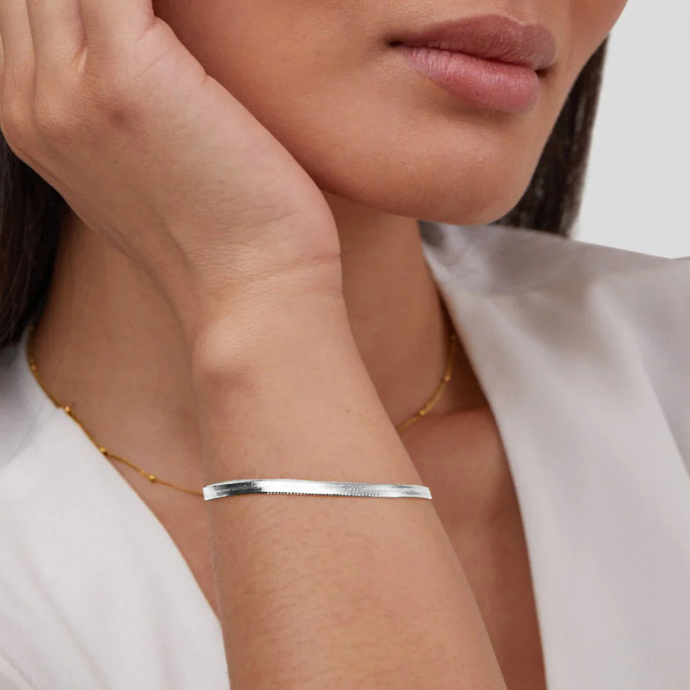 ROSA SNAKE BRACELET | WHITE GOLD