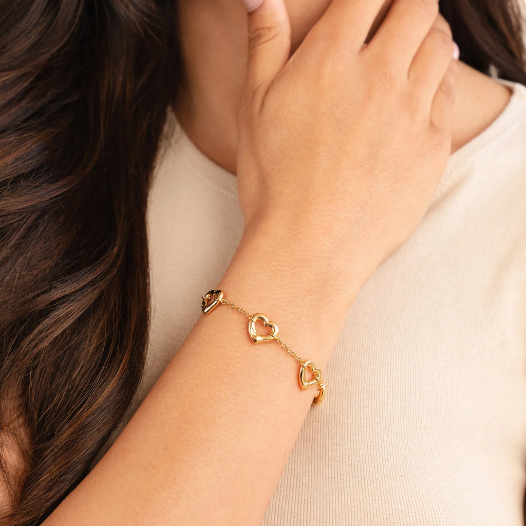 FIVE HEARTS BRACELET | WHITE GOLD