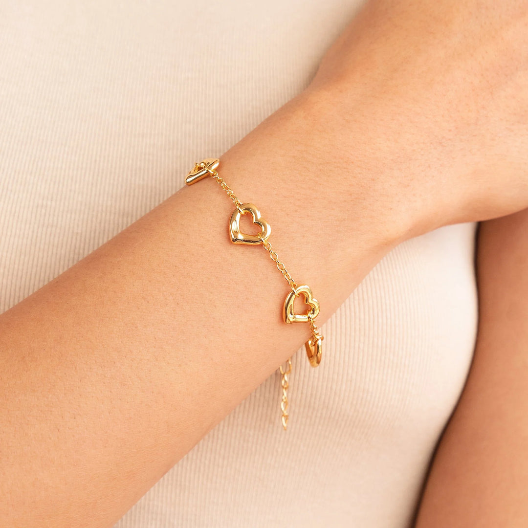 FIVE HEARTS BRACELET | WHITE GOLD