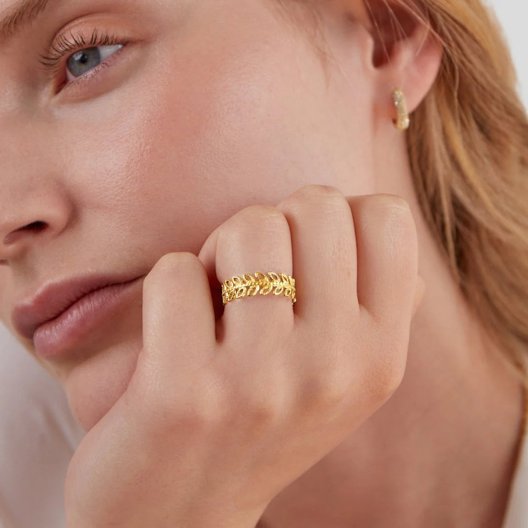 SASHA LEAF RING | GOLD