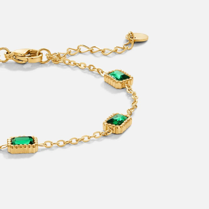 CHARM EMERALD BRACELET | GOLD