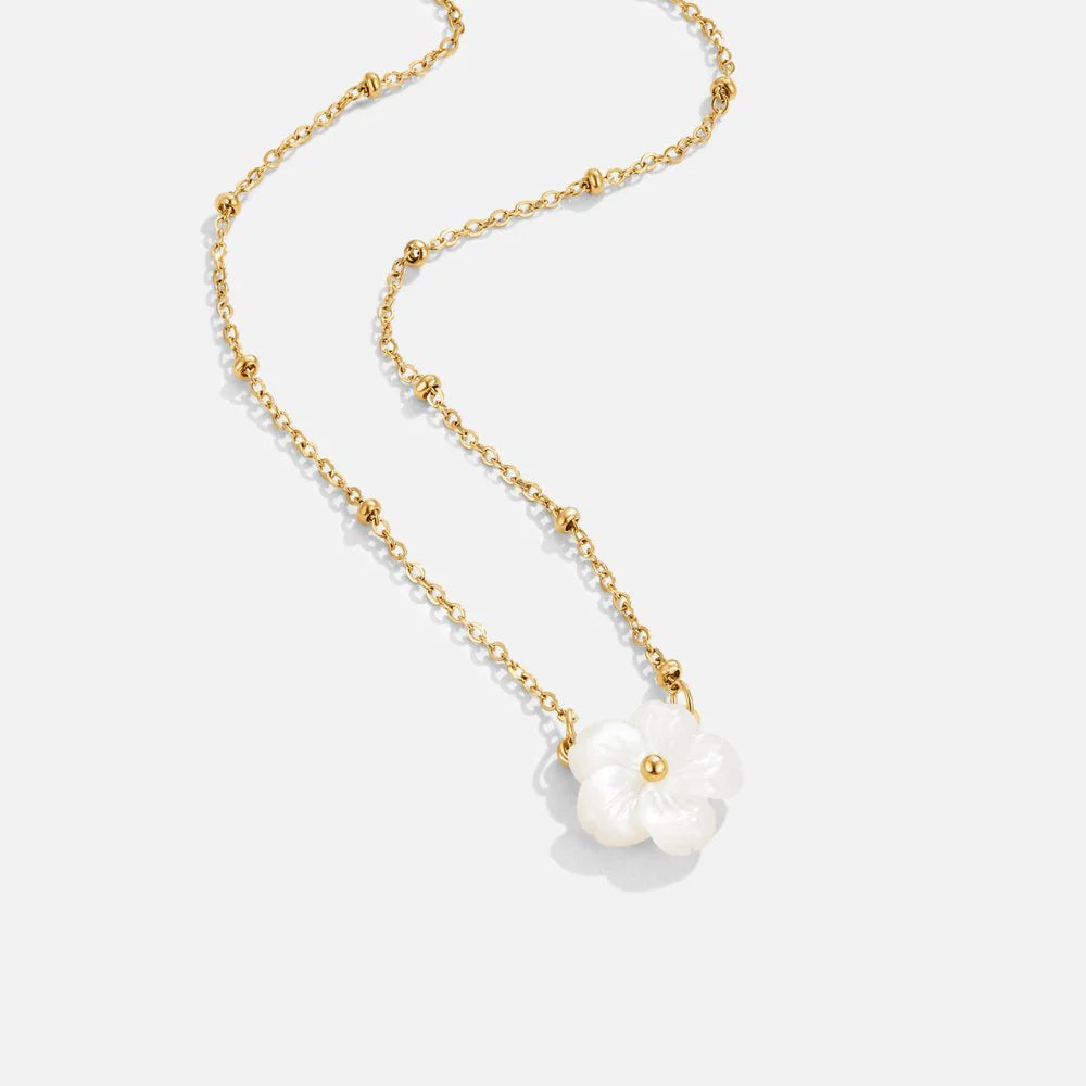 BLOOM WHITE NECKLACE | GOLD