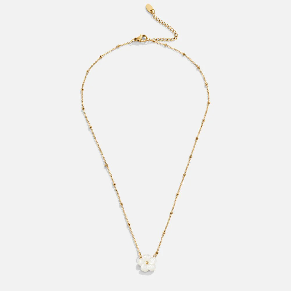 BLOOM WHITE NECKLACE | GOLD